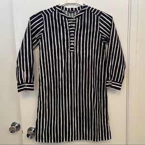Marimekko Girls 8 Black & White Striped Dress